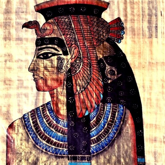 Egyptian Egypt Horus Ra God Figure 2 Depiction’s Hand Painted Papyrus Wall Decor